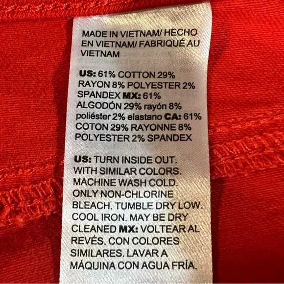 CHICO’S JEANS, Sz 2.5 / 14 / Lrg, Red So Slimming Girlfriend Slim Leg Ankle Crop - Picture 8 of 15